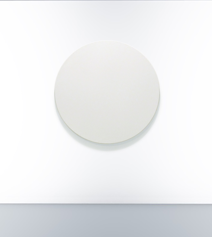 One Square Meter, 2009. Canvas, white primer, ø 112.866529594 cm.